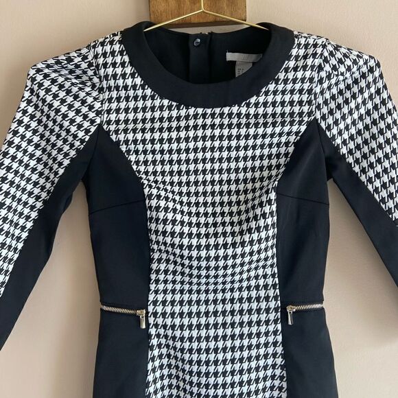 H&M Black & White Houndstooth Career Dress || size 2 - Picture 5 of 12